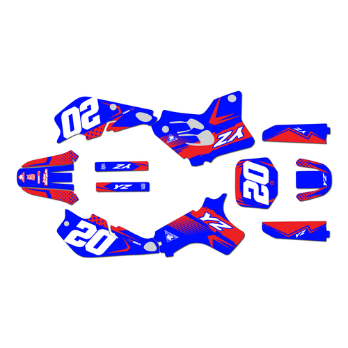 yamaha yz80 graphics kit 1993-2001 spear series redblue