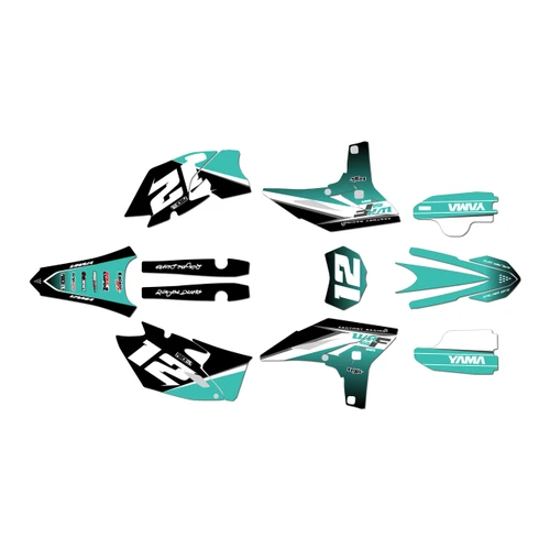 yamaha wr450f graphics kit 2012-2015 vendetta series teal