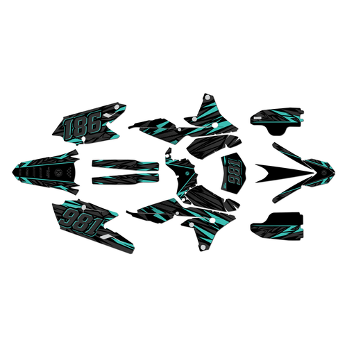 yamaha wr450f graphics kit 2016-2018 twitch series teal