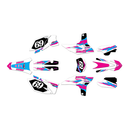 yamaha wr450f graphics kit 2012-2015 vintage series magenta