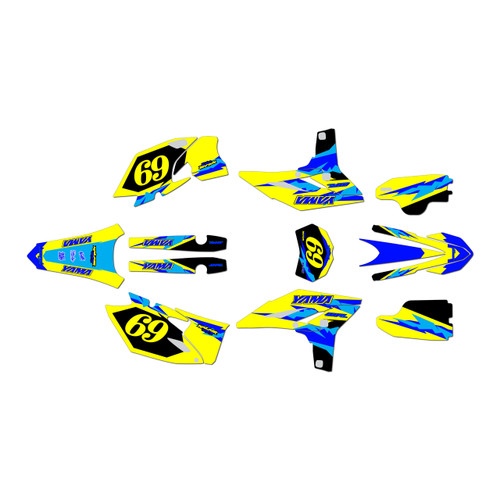 yamaha wr450f graphics kit 2012-2015 vintage series yellow