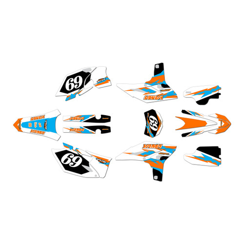 yamaha wr450f graphics kit 2012-2015 vintage series orange