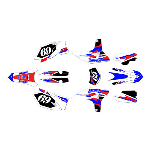 yamaha wr450f graphics kit 2012-2015 vintage series red