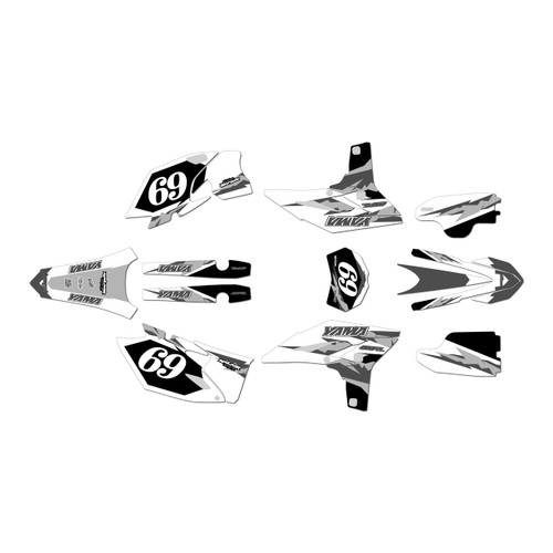 yamaha wr450f graphics kit 2012-2015 vintage series white