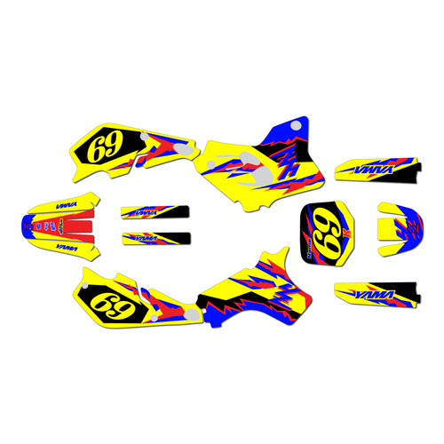 yamaha yz80 graphics kit 1993-2001 vintage series krazy