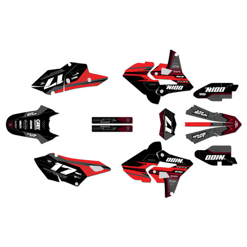 suzuki drz400p graphics kit 2000-2024 axis series red