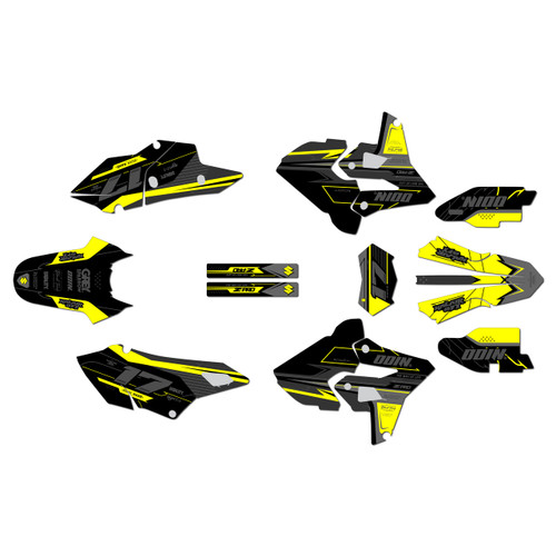 suzuki drz400p graphics kit 2000-2024 axis series yellow