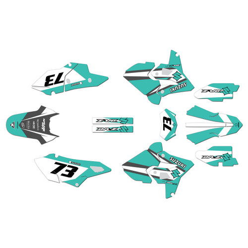 suzuki drz400p graphics kit 2000-2024 factory series teal