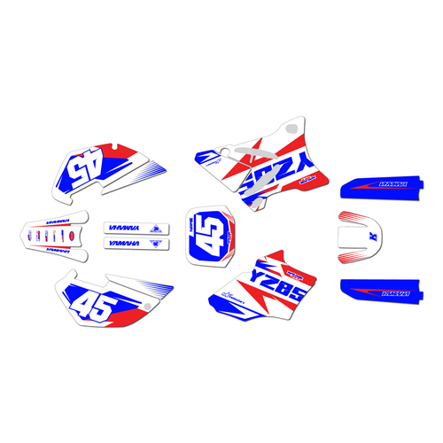 yamaha yz85 graphics kit 2002-2014 division series red