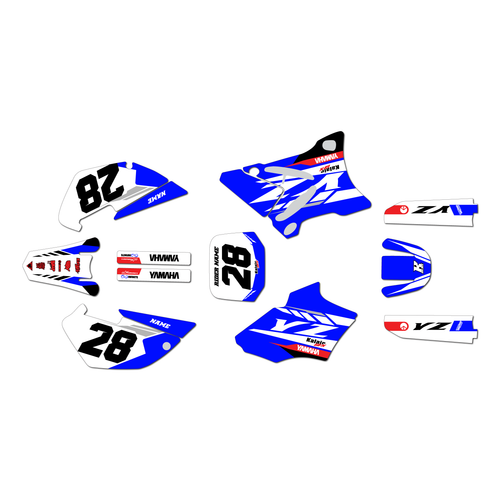 yamaha yz85 graphics kit 2002-2014 factory series blue