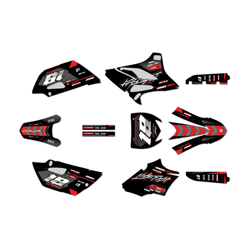yamaha yz85 graphics kit 2019-2021 rebel series red