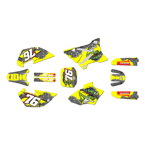 yamaha yz85 graphics kit 2002-2014 lunatic series yellow