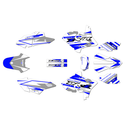suzuki drz400p graphics kit 2000-2024 razor series blue