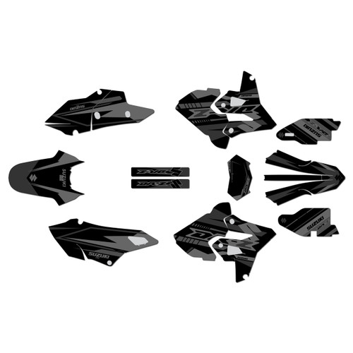 suzuki drz400p graphics kit 2000-2024 razor series smoke