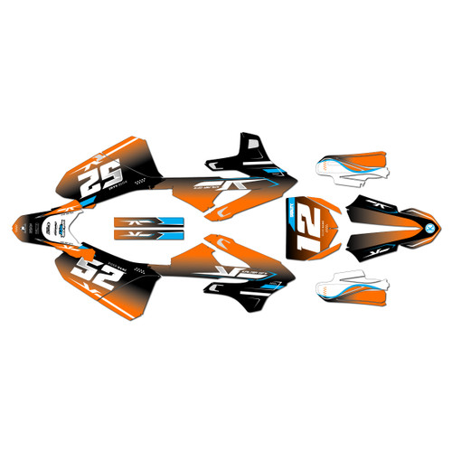 yamaha yz85 graphics kit 2022-2026 ominous series orange