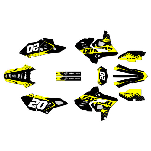suzuki drz400p graphics kit 2000-2024 spear series yellow