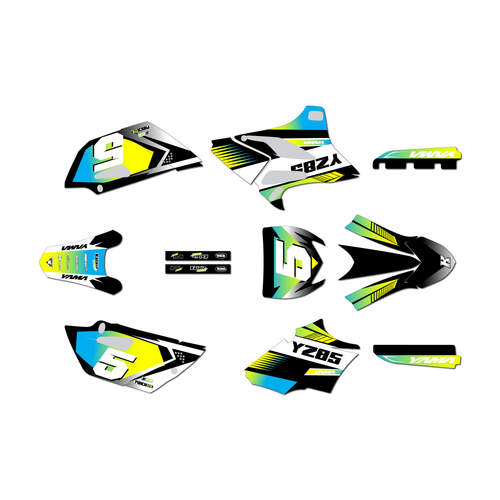yamaha yz85 graphics kit 2015-2018 turbo series lime