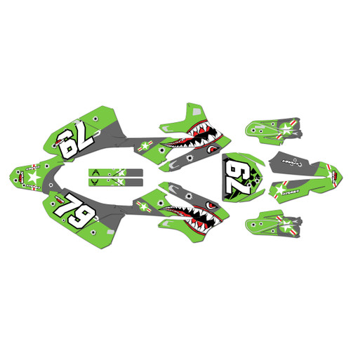 yamaha yz85 graphics kit 2022-2026 predator series green