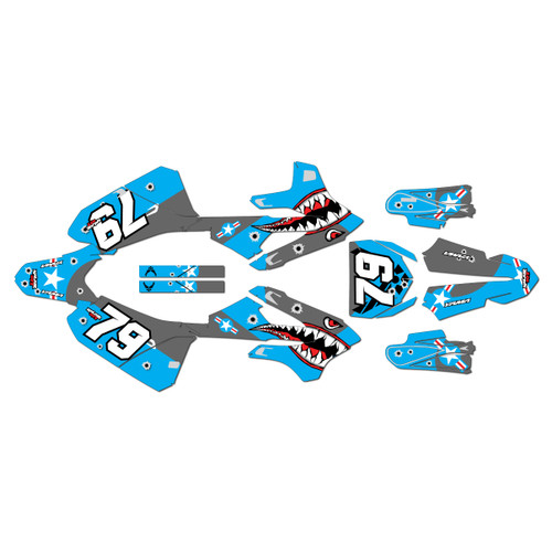yamaha yz85 graphics kit 2022-2026 predator series cyan