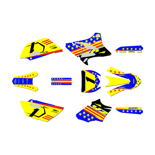 yamaha yz85 graphics kit 2019-2021 usa series yellow