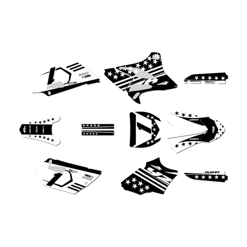 yamaha yz85 graphics kit 2019-2021 usa series white