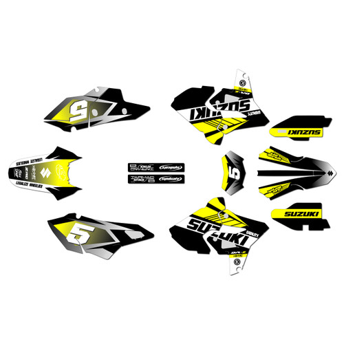 suzuki drz400p graphics kit 2000-2024 turbo series yellow