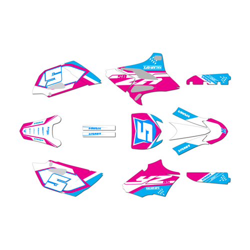 yamaha yz85 graphics kit 2015-2018 venom series cyan-pink