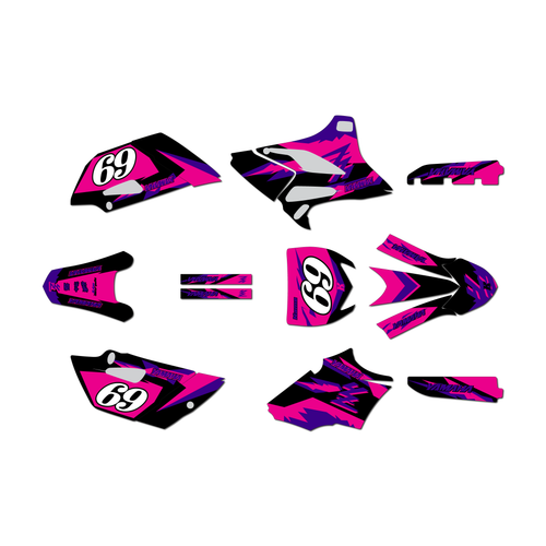 yamaha yz85 graphics kit 2019-2021 vintage series magenta-shift