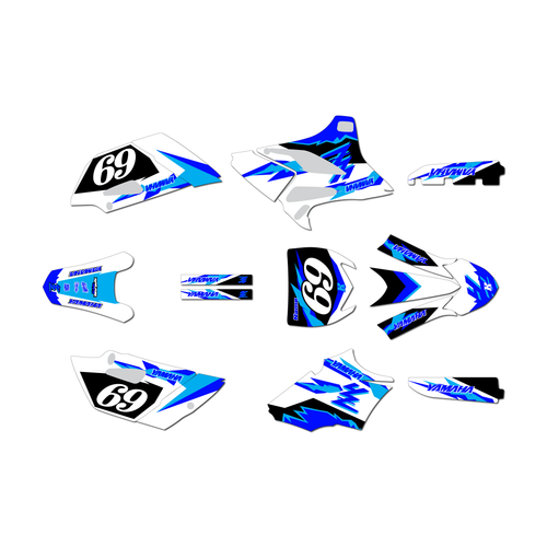 yamaha yz85 graphics kit 2015-2018 vintage series blue