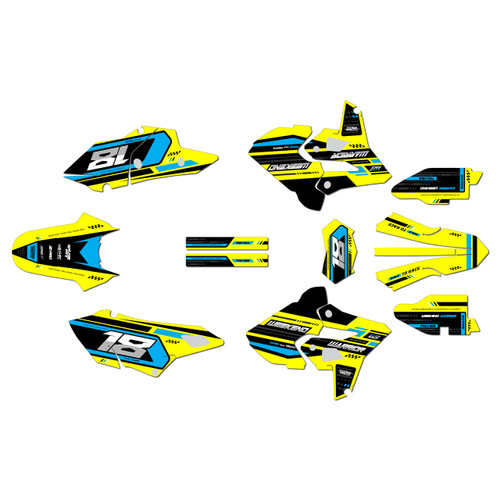 suzuki drz400p graphics kit 2000-2024 warrior series yellow