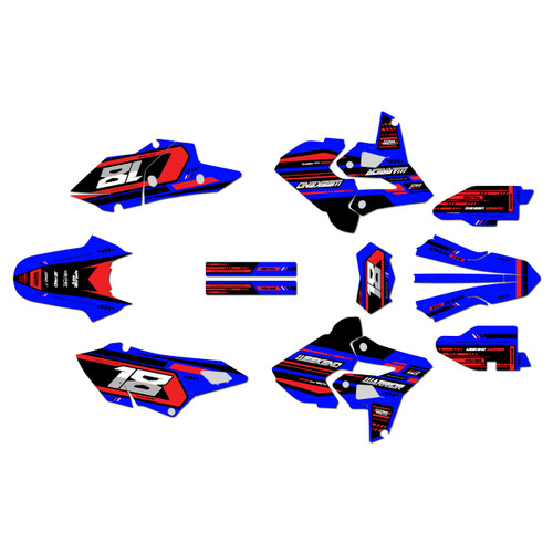 suzuki drz400p graphics kit 2000-2024 warrior series red-blue