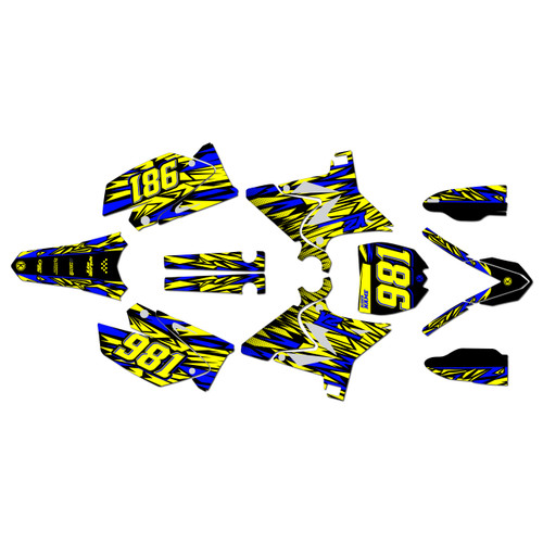 yamaha yz125u graphics kit 2002-2014 twitch series yellow-shift