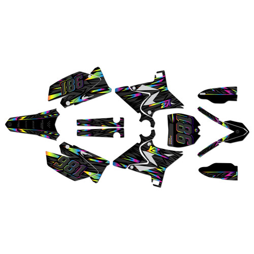 yamaha yz125u graphics kit 2002-2014 twitch series rainbow