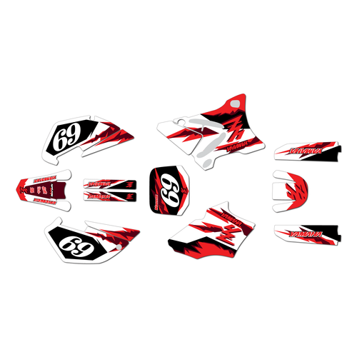 yamaha yz85 graphics kit 2002-2014 vintage series red