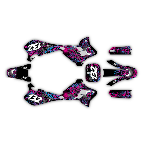 yamaha yz250 graphics kit 1993-1995 core series magenta