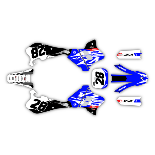 yamaha yz125 graphics kit 1993-1995 factory series blue