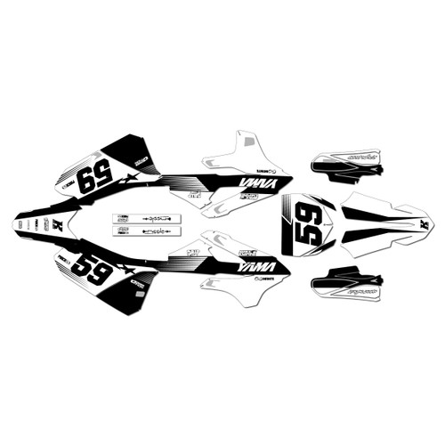 yamaha yz85 graphics kit 2022-2026 swift series white