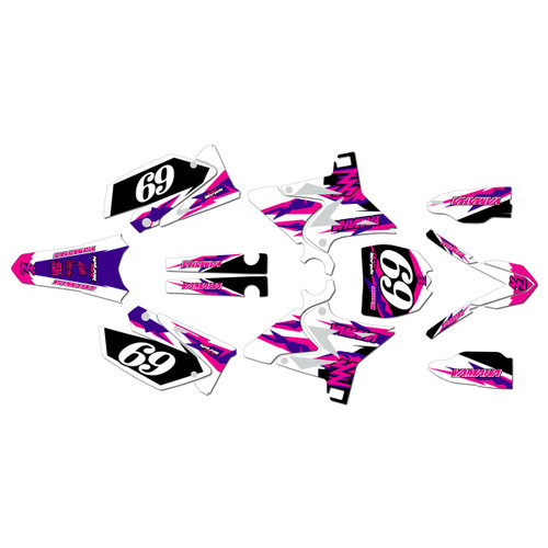yamaha yz125u graphics kit 2002-2014 vintage series magenta