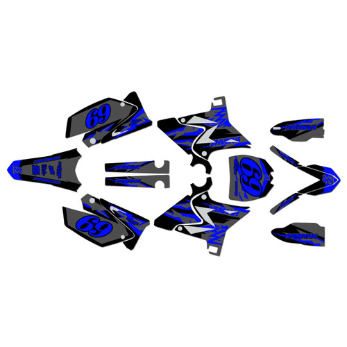 yamaha yz125u graphics kit 2002-2014 vintage series blue-shift