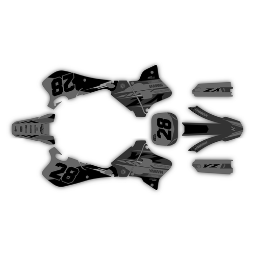 yamaha yz250 graphics kit 1993-1995 factory series smoke