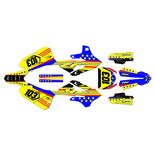 yamaha yz85 graphics kit 2022-2026 usa series yellow