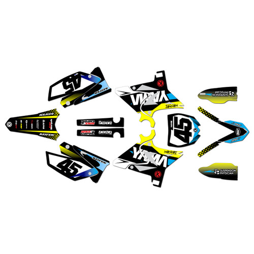 yamaha yz250u graphics kit 2002-2014 division series yellow