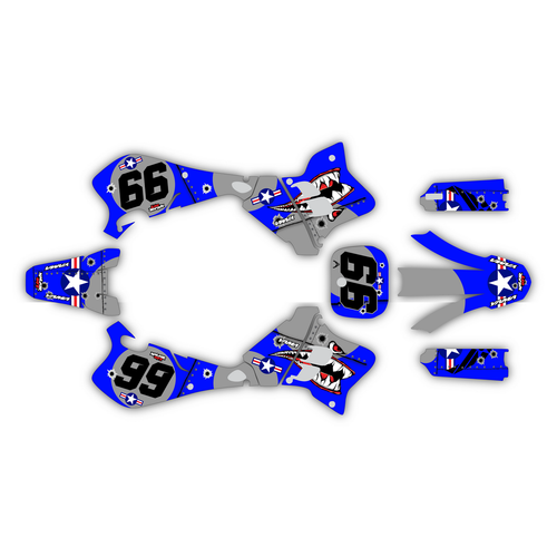 yamaha yz125 graphics kit 1993-1995 predator series blue