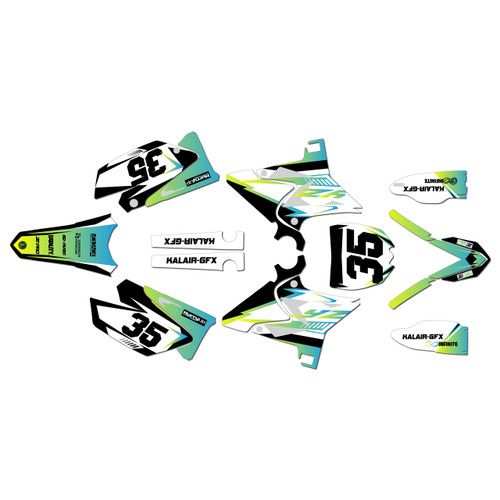 yamaha yz250u graphics kit 2002-2014 dream series lime