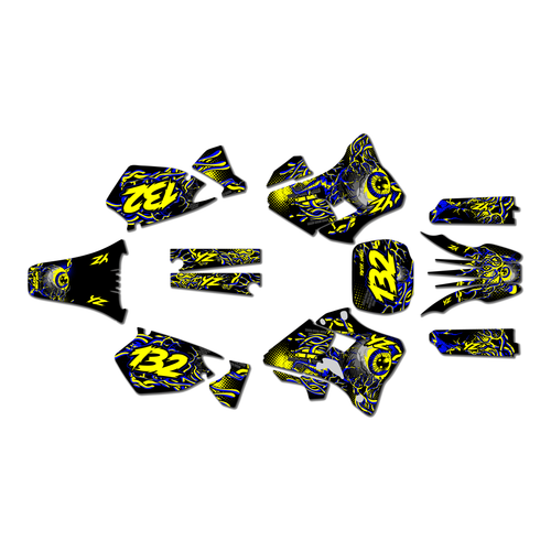 yamaha yz125 graphics kit 1996-2001 core series yellow