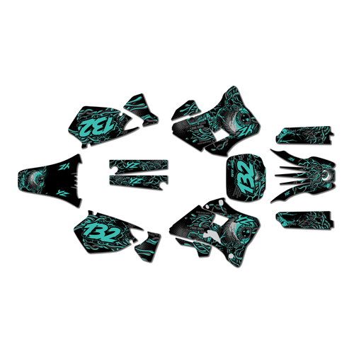 yamaha yz125 graphics kit 1996-2001 core series teal
