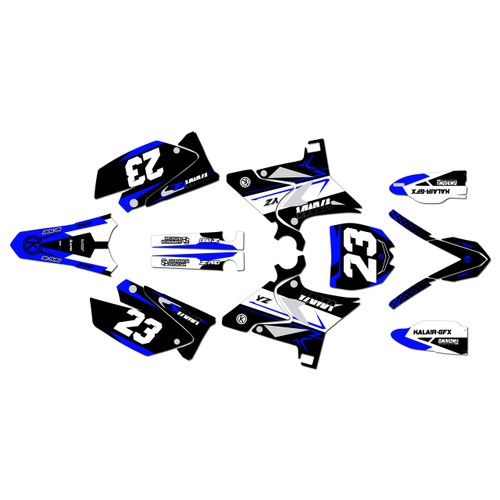 yamaha yz250u graphics kit 2002-2014 evader series blue