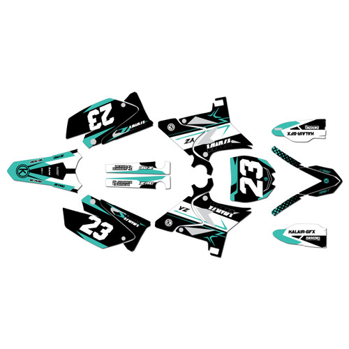 yamaha yz250u graphics kit 2002-2014 evader series teal