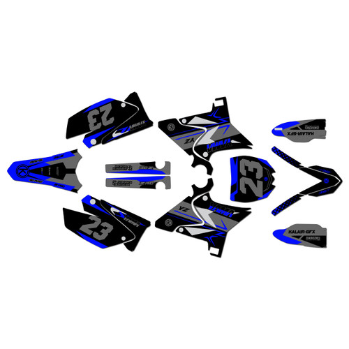 yamaha yz250u graphics kit 2002-2014 evader series blue-shift