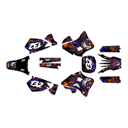 yamaha yz250 graphics kit 1996-2001 core series orange